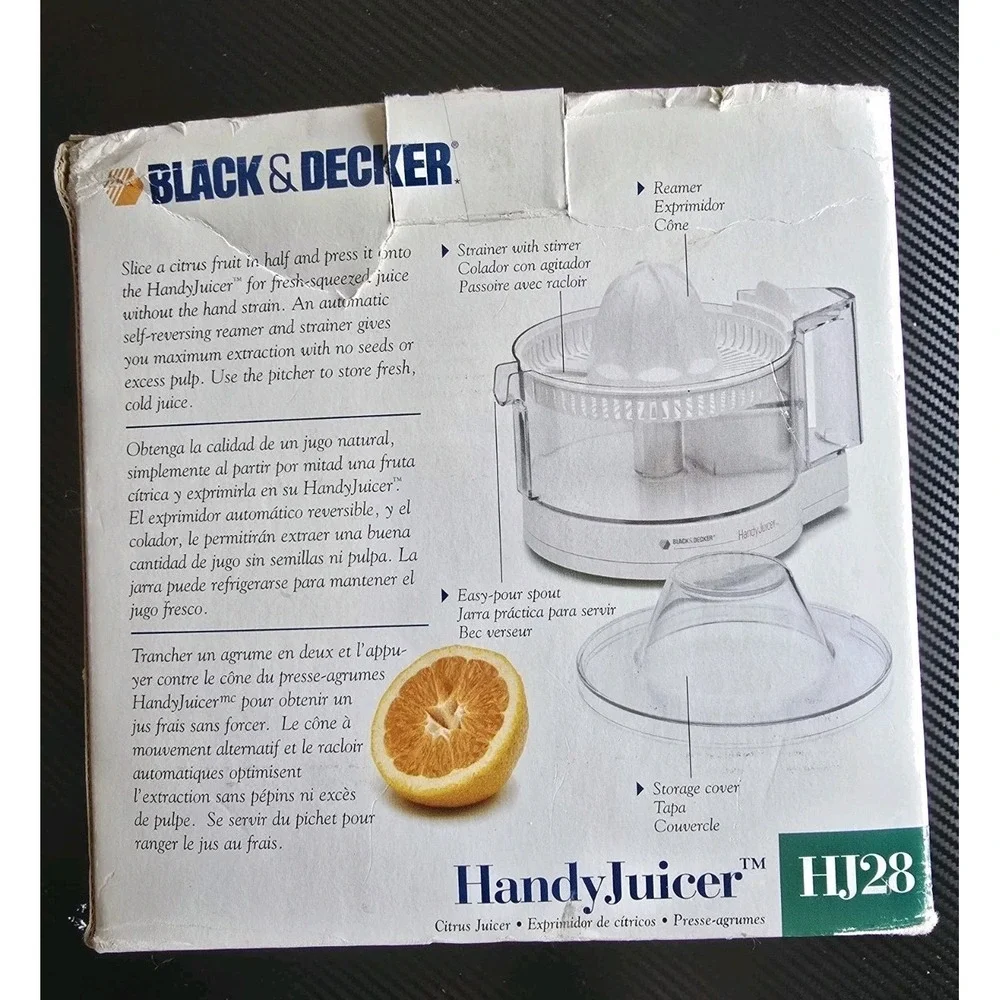 Black & Decker Handy Juicer HJ28 Electric Citrus Juicer 28 oz New Open Box